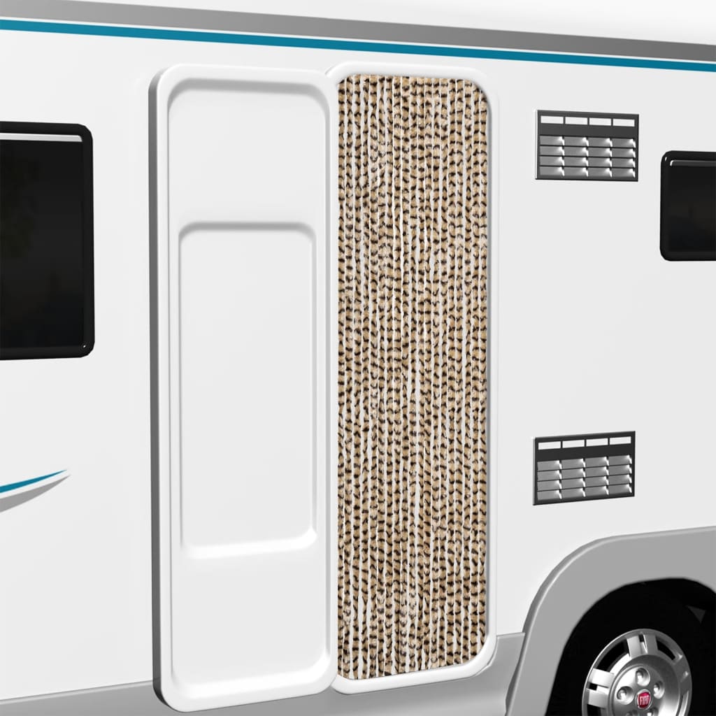 Fly Curtain Beige and Brown 56x200 cm Chenille